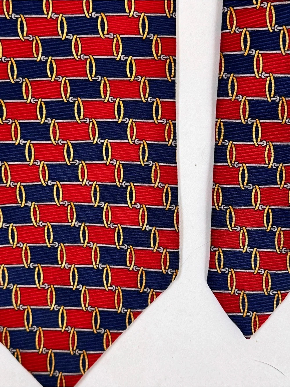 Vintage Brooks Brothers Basic Men’s Necktie in Red, Navy & Gold Silk Tie